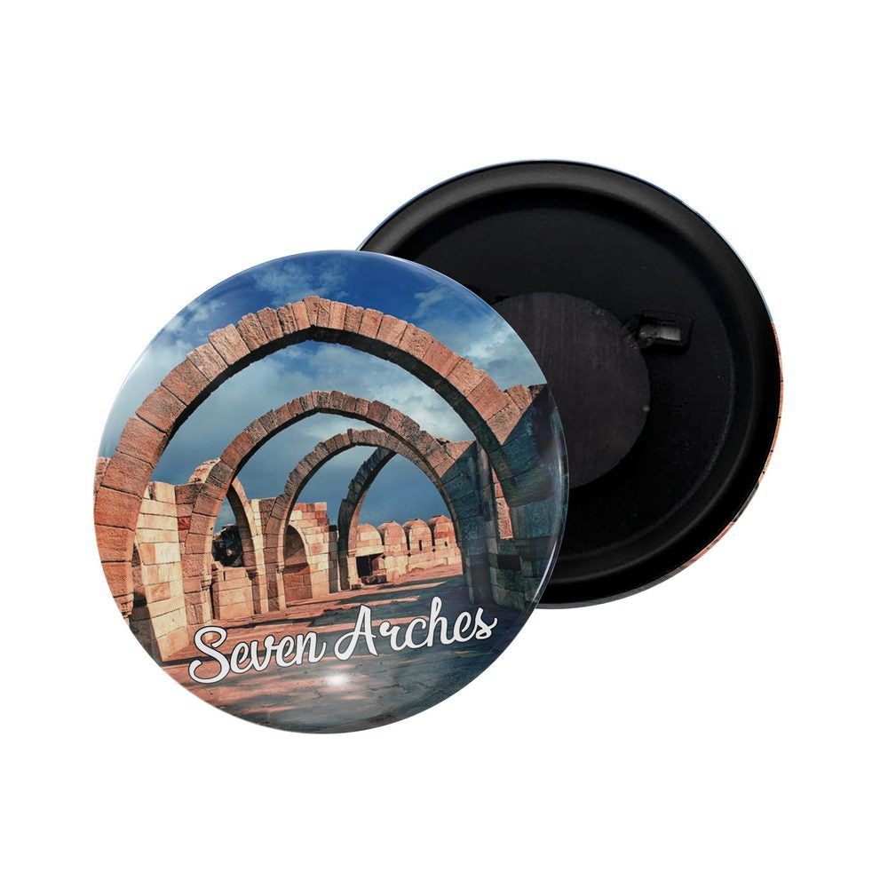 dhcrafts Fridge Magnet Multicolor Seven Arches West Bengal Glossy Finish Design Pack of 1 (58mm)